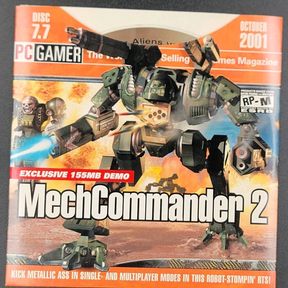 PC Gamer Demo Disc 7.7 MechCommander 2 AVP2 October 2001 Vintage PC CD